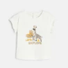 Baby girl's white ruffle animal T-shirt
