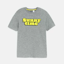 Boy's grey slogan T-shirt...