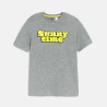 Boy's grey slogan T-shirt with short sleeves