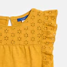 Girls' yellow broderie anglaise T-shirt