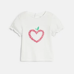 Baby girl's white sequinned heart T-shirt