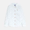 Boy's white palm-tree print shirt