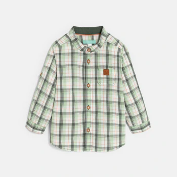Baby boy's green adaptable checked shirt