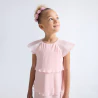 Girl's pink pleated dress with ruffles