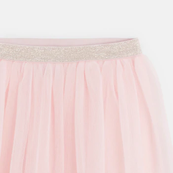 Girl's pink tulle pleated skirt