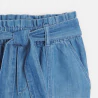 Girl's blue belted paperbag-style jeans