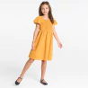 Girl's yellow dress with embroidered bib front