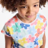 Girl's multicoloured floral short-sleeve T-shirt