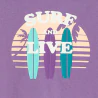 Boy's purple short-sleeve T-shirt with surf design