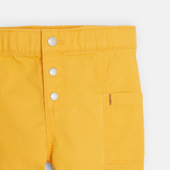 Baby boy's yellow peach-skin fabric trousers