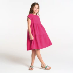 Girl's plain pink babydoll dress