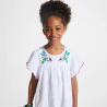 Girl's white embroidered babydoll dress