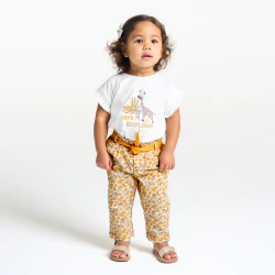 Baby girl's savanna print paperbag trousers