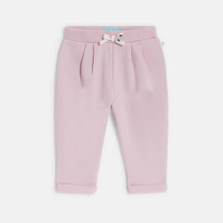 Baby girl's mauve floral fleece trousers