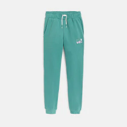 Girl's plain green joggers