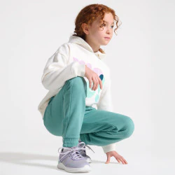 Girl's plain green joggers