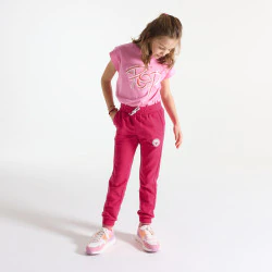Girl's fuchsia fleece joggers